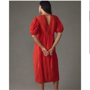 Anthropologie Red Midi Dress